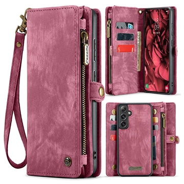 Samsung Galaxy S24 FE Caseme 008 2-u-1 Multifunkcionalna Futrola-Novčanik - Crvena