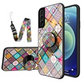 Checkered Pattern Samsung Galaxy S21 5G Hibridna Zaštitna Maska - Šarena Mandala