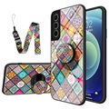 Checkered Pattern Samsung Galaxy S21 FE 5G Hibridna Zaštitna Maska - Šarena Mandala