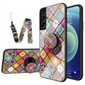 Checkered Pattern Samsung Galaxy S22 5G Hibridna Zaštitna Maska - Šarena Mandala