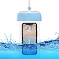Clear TPU Universal IPX8 Waterproof Case w. Touch Function - 7" - Baby Blue