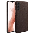 Samsung Galaxy S23 5G Plastična Maska Obložena Tkaninom - Braon