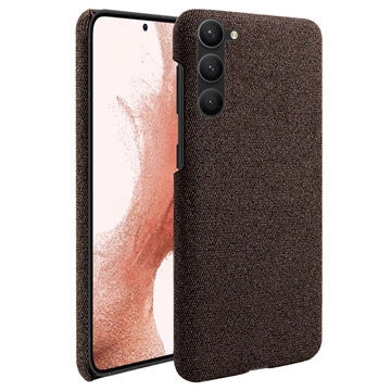 Samsung Galaxy S23 5G Plastična Maska Obložena Tkaninom - Braon