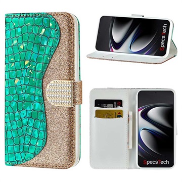 Croco Bling Futrola-Novčanik za Samsung Galaxy S21 Ultra 5G - Zelena