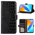 Crocodile Serija Honor X8 Kožna maska-Novčanik sa RFID-om - Crna