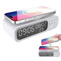 D15 5-in-1 Multifunctional Wireless Charging Station with Alarm Clock, Night Light - White