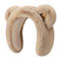 DEZ45 Cute Plush Bear Ear Winter Headband / Earmuffs - Khaki