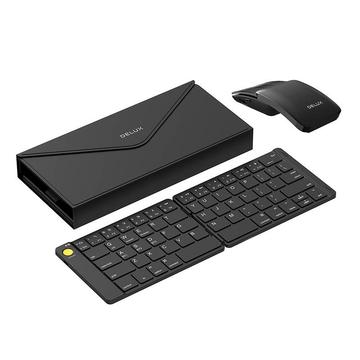 Delux KF10 Folding Wireless Keyboard & MF10PRO Mouse Set - Black