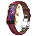 Dora T Elegant Smart Watch for Women with Danish Language - Red / Rose Gold