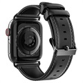 Dux Ducis Apple Watch Series 11/10/9/8/SE 3/SE (2022)/7/SE/6/5/4/3/2/1 Kožni Kaiš - 42mm/41mm/40mm/38mm - Crni