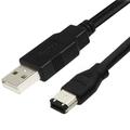 ERE USB to FireWire 1394 Adapter Cable for Audio/Video Devices - 1.8m - Black