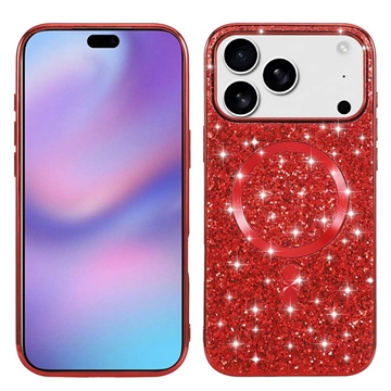 iPhone 17 Pro Electroplated Glitter Case - MagSafe Compatible - Red