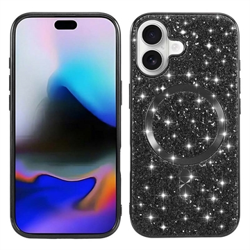 iPhone 17 Electroplated Glitter Case - MagSafe Compatible - Black