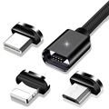 Essager 3-in-1 Magnetni Kabl - USB-C, Lightning, MicroUSB - 1m - Crni