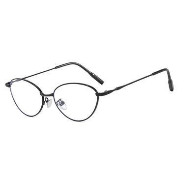 Fashionable Oval Anti Blue Light Glasses - Black
