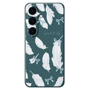 Samsung Galaxy S25 FE Feather Pattern TPU Case - Green