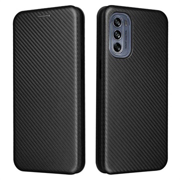 Motorola Moto G62 5G Flip Futrola - Carbon Fiber - Crna