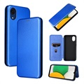 Samsung Galaxy A03 Core Flip Futrola - Ugljenično Vlakno - Plava