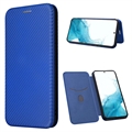 Samsung Galaxy A34 5G Flip Futrola - Ugljenično Vlakno - Plava