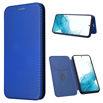 Samsung Galaxy A34 5G Flip Futrola - Ugljenično Vlakno - Plava