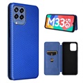 Samsung Galaxy M33 Flip Futrola - Ugljenično Vlakno - Plava