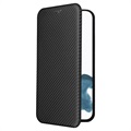 iPhone 14 Pro Flip Futrola - Ugljenično Vlakno - Crna