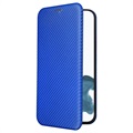 iPhone 14 Pro Flip Futrola - Ugljenično Vlakno - Plava