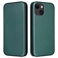 iPhone 15 Flip Futrola - Ugljenično Vlakno - Zelena