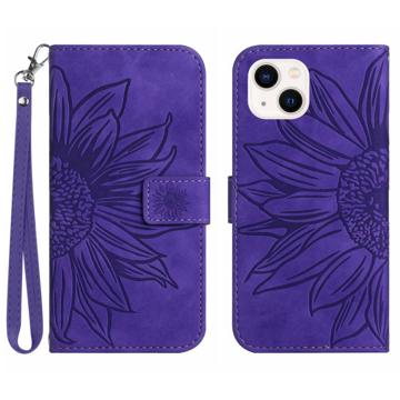 Sunflower Serija iPhone 14 Plus Futrola-Novčanik - TamnoLjubičasta
