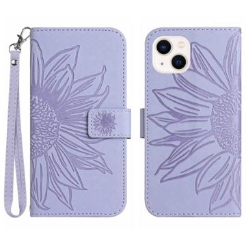 Sunflower Serija iPhone 14 Plus Futrola-Novčanik - Svetloljubičasta