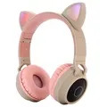 Foldable Bluetooth Cat Ear Kids Headphones (Bulk Zadovoljavajuće Stanje) - Khaki