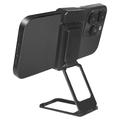 Folding Metal Desktop Phone Kickstand 360-Degree Rotating Zinc Alloy Cell Phone Back Clip Stand