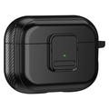 Apple AirPods Pro 2 Magnetic Charging Earphone TPU Case Buckle Earbud Cover with Carabiner - Black