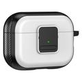 Apple AirPods Pro 2 Magnetic Charging Earphone TPU Case Buckle Earbud Cover with Carabiner - Black / White