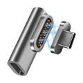 For MacBook 20Pin Elbow Magnetic USB C Adapter PD 100W Fast Charging Data Transmission Type-C Connector - Grey