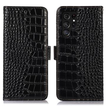 Crocodile Serija Samsung Galaxy S23 Ultra 5G Kožna maska-Novčanik sa RFID-om