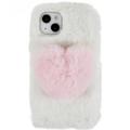 Plush Heart iPhone 14 Plus TPU Maska - Bela