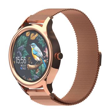 Forever ForeVive 3 SB-340 Waterproof Smartwatch - Silicone and Magnetic Mesh Strap - Gold