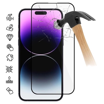 iPhone 16 Full Cover Zaštitno Kaljeno Staklo - 9H - Crne Ivice