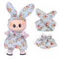 Garden-Party Dress & Headband Set for Labubu Mini Figure 17cm - Blue