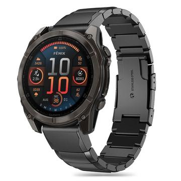 Garmin Fenix 5/6/6 Pro/7/8/E Tech-Protect SteelBand Stainless Steel Strap - 47mm - Black