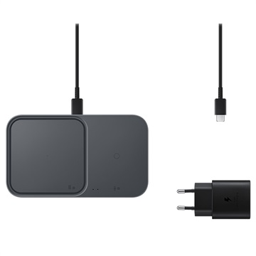 Samsung Super Fast Wireless Charger Duo with TA EP-P5400TBEGEU (Open-Box Satisfactory) - Dark Grey