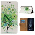 Glam Serija Novčanik-Futrola za Samsung Galaxy S20 FE - Cvetno drvo / Zeleno