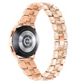Samsung Galaxy Watch4/Watch4 Classic/Watch5/Watch6 Glam Kaiš od Nerđajućeg Čelika - Zlatno Roze