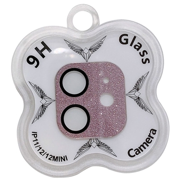 iPhone 12/12 Mini/11 Glitter Zaštitno Kaljeno Staklo - 9H za Kameru - Roze