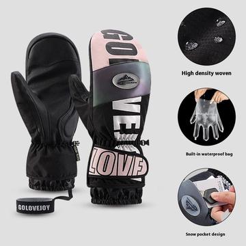 Golovejoy SK34 Winter Skiing Gloves - Waterproof, Windproof, Touch Screen Mittens - L