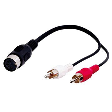 AV Kabl 5P DIN / 2x RCA - 0,2m