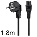 Goobay 90-degree Type F / IEC C5 Power Cable - 1.8m - Black