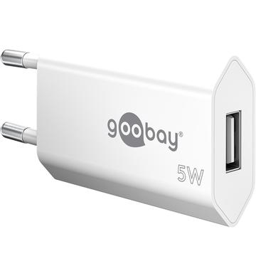 Goobay Compact USB-A Wall Charger - 5W - White