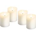 Goobay LED Real Wax Candles with 3D Wick & Timer Function - 4 Pcs. - White